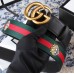 Gucci GG Buckle Calfskin Web Belt 38mm Width Green/Dark Blue