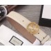 Gucci Signature Calfskin Belt with Interlocking G Buckle 35mm Width White 2018