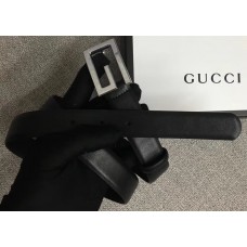 Gucci Width 2.5cm Leather Belt Black with G Buckle 2018