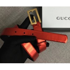 Gucci Width 2.5cm Leather Belt Red with G Buckle 2018