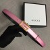 Gucci Width 2.5cm Leather Belt Pink with G Buckle 2018
