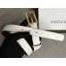 Gucci Width 2.5cm Leather Belt White with G Buckle 2018