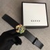 Gucci Width 3cm Leather Belt Black with Tiger Head 2018