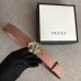 Gucci Width 3cm Leather Belt Nude Pink with Tiger Head 2018