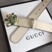 Gucci Width 3cm Leather Belt White with Tiger Head 2018