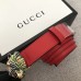 Gucci Width 3cm Leather Belt Red with Tiger Head 2018