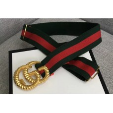 Gucci green/Red Web Elastic Belt With Torchon Double G Buckle 2018