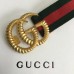 Gucci green/Red Web Elastic Belt With Torchon Double G Buckle 2018