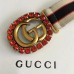 Gucci Stripe Belt With Double G And Crystals 2018