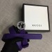 Gucci Width 3cm Leather Belt Purple With Interlocking G Buckle