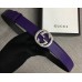 Gucci Width 3cm Leather Belt Purple With Interlocking G Buckle