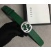 Gucci Width 3cm Leather Belt Green With Interlocking G Buckle