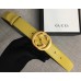 Gucci Width 3cm Leather Belt Yellow With Interlocking G Buckle