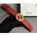 Gucci Width 3cm Leather Belt Red With Interlocking G Buckle