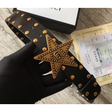 Gucci Studded Leather Belt Black With Star Buckle