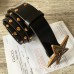 Gucci Studded Leather Belt Black With Star Buckle