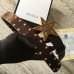 Gucci Studded Leather Belt Coffee With Star Buckle