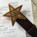 Gucci Studded Leather Belt Coffee With Star Buckle