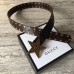 Gucci Studded Leather Belt Coffee With Star Buckle