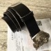 Gucci Leather Belt Black With Feline Buckle 409420