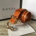 Gucci Leather Belt Khaki With Snake Buckle 458935