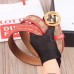 Gucci GG Supreme Belt with G Buckle 35mm Width Red Leather