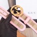 Gucci GG Supreme Belt with G Buckle 35mm Width Pink Leather