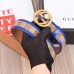 Gucci GG Supreme Belt with G Buckle 35mm Width Blue Leather