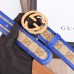 Gucci GG Supreme Belt with G Buckle 35mm Width Blue Leather