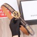 Gucci GG Supreme Belt with G Buckle 35mm Width Brown Leather