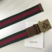 Gucci Canvas Web belt with bee buckle 409437 brown