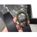 Gucci Width 3cm Leather Belt Black with Green Crystal Dionysus Buckle