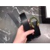 Gucci Width 3.5cm Leather Belt Black with Green Crystal Dionysus Buckle