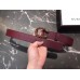 Gucci Width 3.5cm Leather Belt Burgundy with Crystal Dionysus Buckle