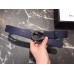 Gucci Width 3.5cm Leather Belt Navy Blue with Crystal Dionysus Buckle