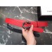Gucci Width 3/3.5cm Leather Belt Red with White Crystal Dionysus Buckle