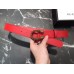 Gucci Width 3/3.5cm Leather Belt Red with Red Crystal Dionysus Buckle