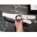 Gucci Width 3/3.5cm Leather Belt White with Blue Crystal Dionysus Buckle