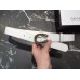 Gucci Width 3/3.5cm Leather Belt White with Green Crystal Dionysus Buckle