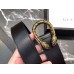 Gucci Width 3/3.5cm Leather Belt Black/Gold with Dionysus Buckle