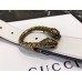 Gucci Width 3/3.5cm Leather Belt White with Dionysus Buckle