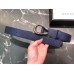 Gucci Width 3.5cm Leather Belt Navy Blue with Dionysus Buckle
