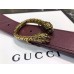 Gucci Width 3.5cm Leather Belt Burgundy with Dionysus Buckle