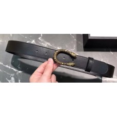 Gucci Width 3/3.5cm Leather Belt Black/Gold with Dionysus Stud Buckle