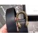 Gucci Width 3/3.5cm Leather Belt Black/Gold with Dionysus Stud Buckle