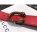 Gucci Width 3/3.5cm Leather Belt Red with Dionysus Stud Buckle