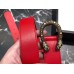 Gucci Width 3/3.5cm Leather Belt Red with Dionysus Stud Buckle