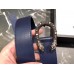 Gucci Width 3.5cm Leather Belt Navy Blue with Dionysus Stud Buckle