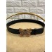 Gucci Width 4cm Leather Belt Black with Butterfly Buckle