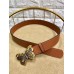 Gucci Width 4cm Leather Belt Brown with Butterfly Buckle